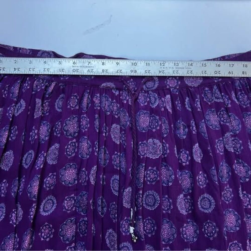 Basic Editions Purple Floral Mandala Maxi Skirt Size L